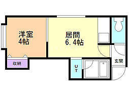 ラ・ターシュ 1DKの間取図画像