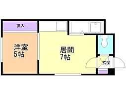 パークハイツ24 1DKの間取図画像
