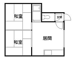 コーポやすらぎA 1LDKの間取図画像