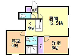 グランデージ65 2LDKの間取図画像