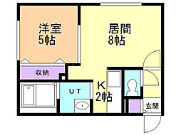 ロゼリア発寒 1LDKの間取図画像