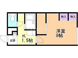 レオパレスW.West 1Kの間取図画像