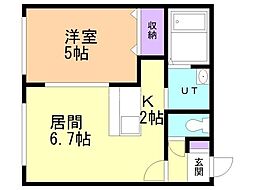 ケレス発寒 1LDKの間取図画像