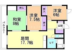 メゾン札幌 3LDKの間取図画像