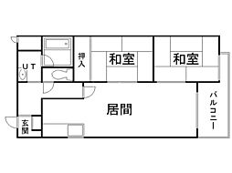111松井ビル 2LDKの間取図画像