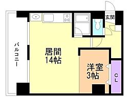 コスモレジデンス 1LDKの間取図画像