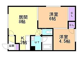 藤マンション 2LDKの間取図画像