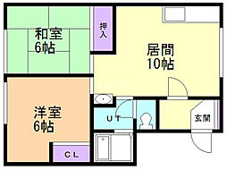 アーバン・サイド 2LDKの間取図画像