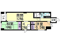 グローバル琴似 2LDKの間取図画像