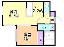 札幌市西区琴似三条4丁目マンション 1LDKの間取図画像