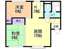 ビレッジ4・3 2LDKの間取図画像