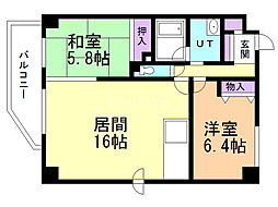 ナルセビル24 2LDKの間取図画像