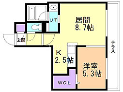 VILLETTA山の手 1LDKの間取図画像