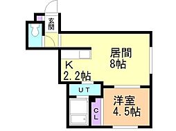 アメニティ手稲本町 1LDKの間取図画像
