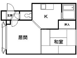 ホワイトハイム24 1LDKの間取図画像