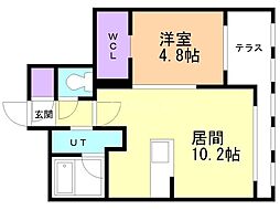 札幌市西区二十四軒三条3丁目マンション 1LDKの間取図画像