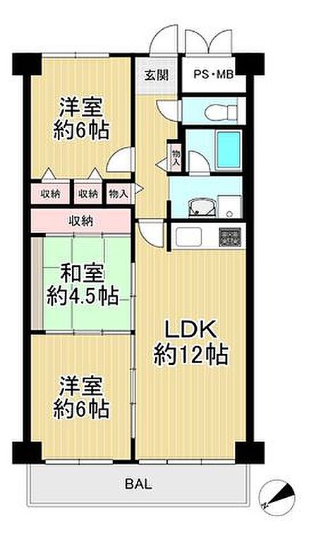 3LDK 間取り