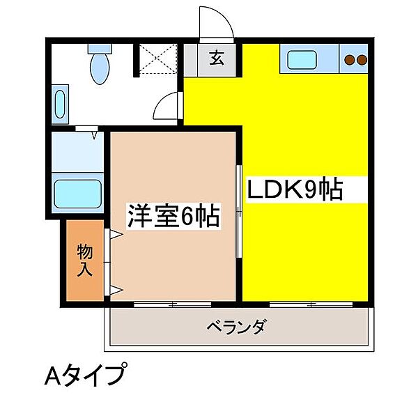 イースト ｜長野県松本市大字惣社(賃貸アパート1LDK・2階・36.30㎡)の写真 その2