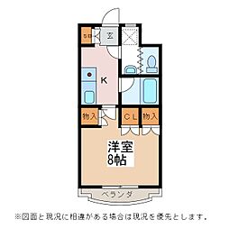 ジョイ・コーポ蟻ケ崎 1Kの間取図画像