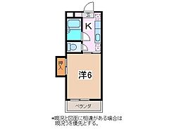 ヴィラ・ベルデ 1Kの間取図画像