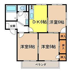 こまのいえB 3DKの間取図画像