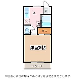 コーポ小林 1Kの間取図画像