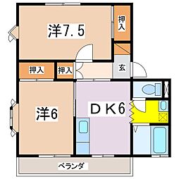 メゾン大谷 2DKの間取図画像