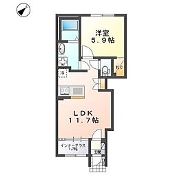アイリス 1LDKの間取図画像