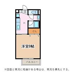サープラスドリーム1 1Kの間取図画像