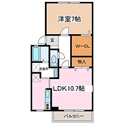 グランシャリオB 1LDKの間取図画像