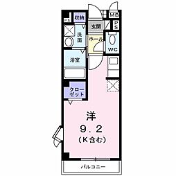 ボニート 1Kの間取図画像