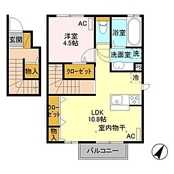 ラウレア 1LDKの間取図画像