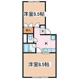 カーザ・ビアンカ 1LDKの間取図画像