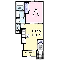 ニューソレイユ 1LDKの間取図画像