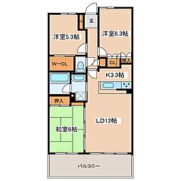 サーパス高宮 3LDKの間取図画像