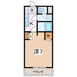 アーバン赤坂 1Kの間取図画像