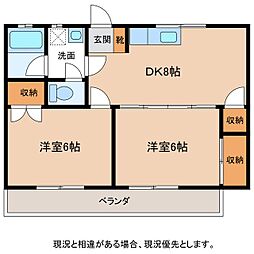 ハイツオネシス 2DKの間取図画像