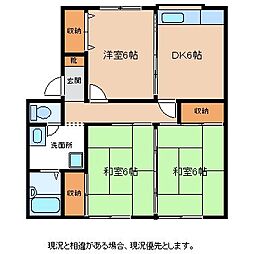 レジデンス亜美江 3DKの間取図画像