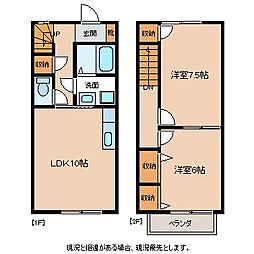 ブランシェ秋桜A 2LDKの間取図画像