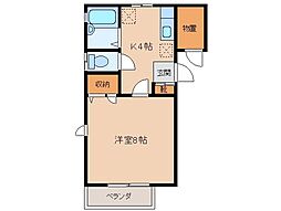 エクセル代田 1Kの間取図画像