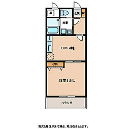 マンション麻績 1DKの間取図画像