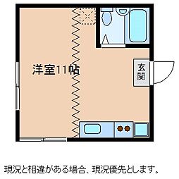 清水アパート ワンルームの間取図画像
