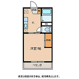 コーポ・ミズノ 1Kの間取図画像