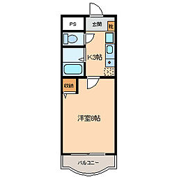 スカイハイツ大沢 1Kの間取図画像