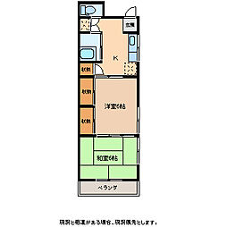 切石さくらハイツ 2Kの間取図画像