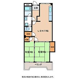 レジデンスオオハシ 2LDKの間取図画像