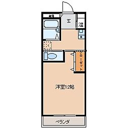 グランデ松川 1Kの間取図画像