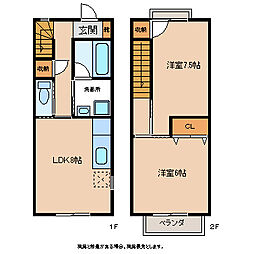 グリーンハイツ 2LDKの間取図画像