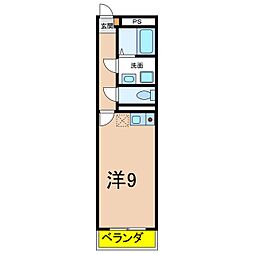 曙町KYハイツ ワンルームの間取図画像