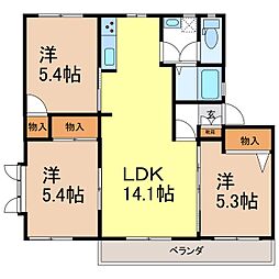 エステート桜S 3LDKの間取図画像